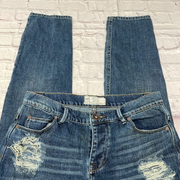 Free People Women Distressed Ankle Jeans Size 25 Blue Denim B363 -30 - Picture 13 of 16